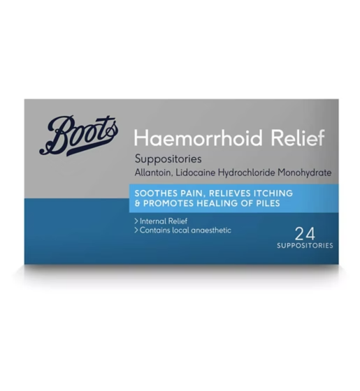 Boots Hemorrhoid Relief Suppositories 24 Suppositories