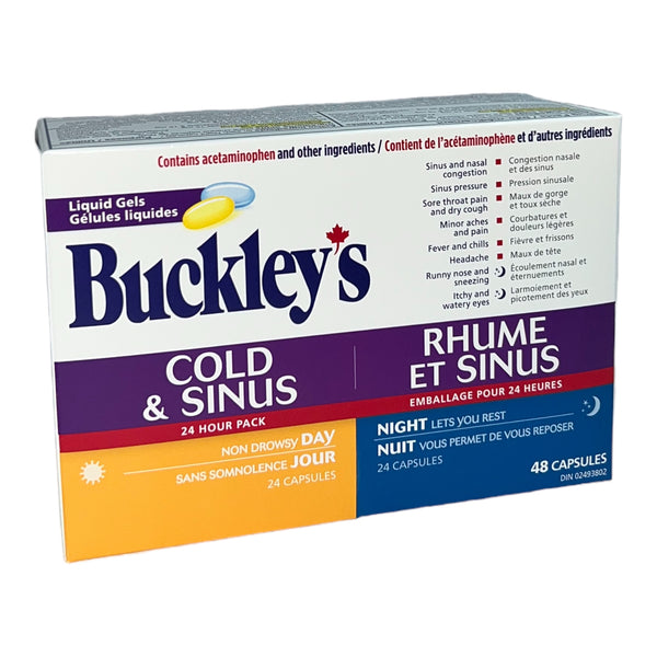 Buckley's Cold & Sinus 24 Hour Pack 48 Liquid Gels (Day/Night)