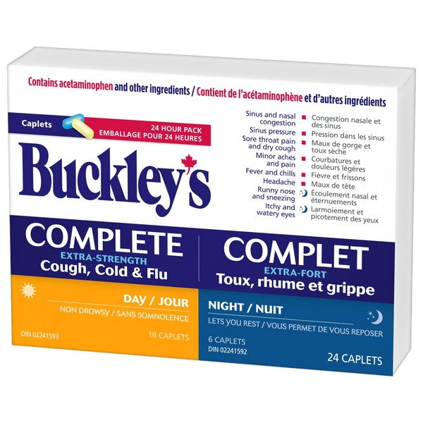 Buckley’s Complete Extra Strength Cough, Cold & Flu 24 Caplets (Day/Night)