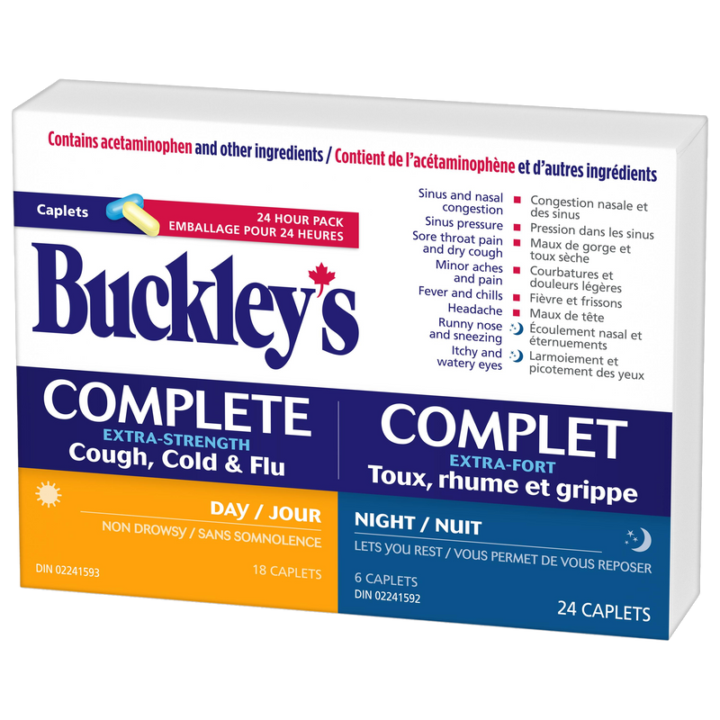 Buckley’s Complete Extra Strength Cough, Cold & Flu 24 Caplets (Day/Night)