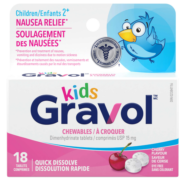 Gravol Kids Quick Dissolve Chewable 18 Tablets