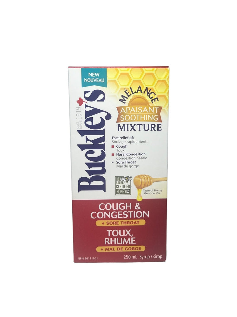 Buckley's Soothing Mixture Cough & Congestion + Sore Throat Syrup Honey 250ml