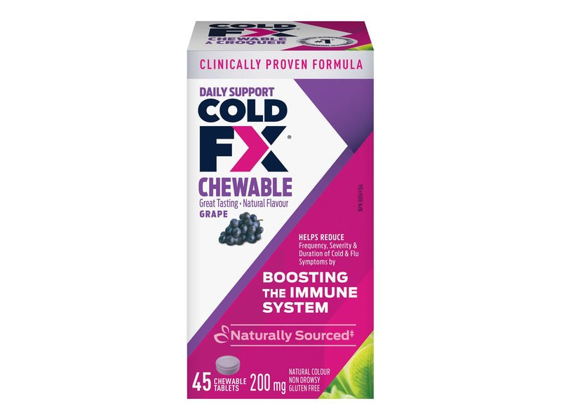 Cold-FX 200mg Chewable Grape 45 Tablets