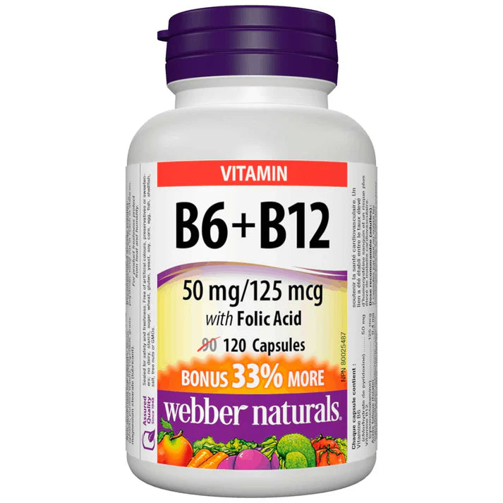 Webber B6+B12 with Folic Acid 90+30 Capsules