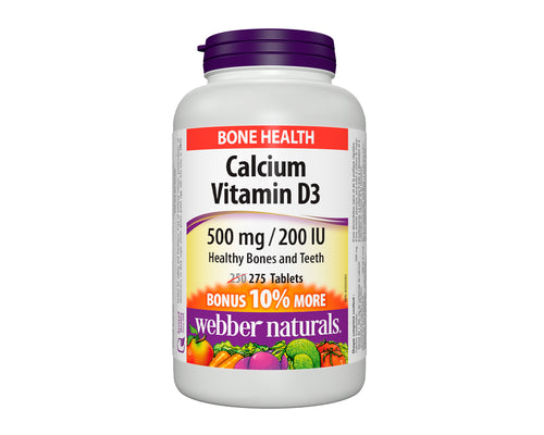 Webber Naturals Calcium with Vitamin D3 500mg 250+25 Tablets