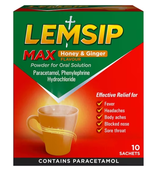 Lemsip Max Honey & Ginger Powder For Oral Solution - 10 Sachets