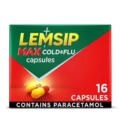 Lemsip Max Cold & Flu Capsules (16 Capsules)