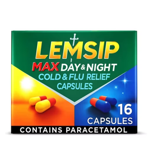 Lemsip Max Day & Night Cold & Flu Relief Capsules - 16 Capsules