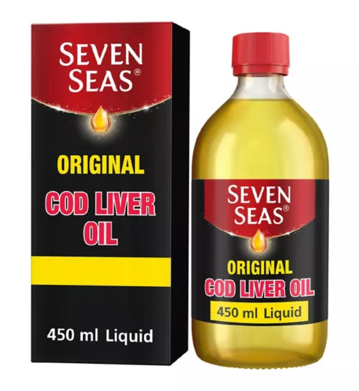 Seven Seas Cod Liver Oil Plus Omega-3 Fish Oil Liquid with Vitamin D 450ml (15.2 OZ)