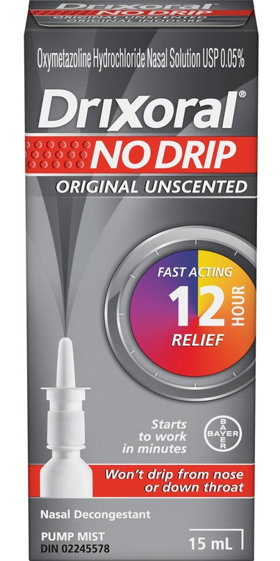 Drixoral No Drip Original Unscented Nasal Decongestant 15ml