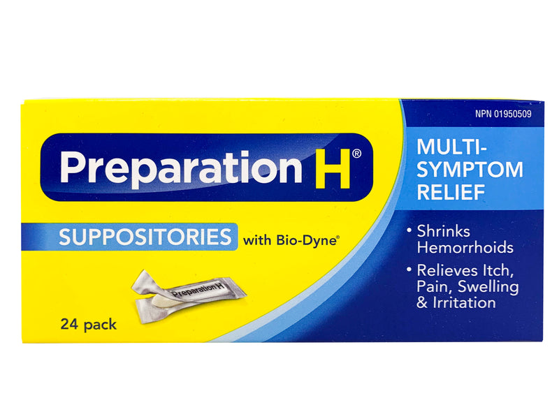 Preparation H Suppositories with Biodyne 24 pack
