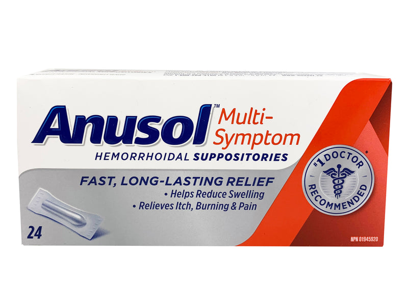 Anusol Regular Pain Relief  Hemorrhoidal Suppositories (24 Pack)