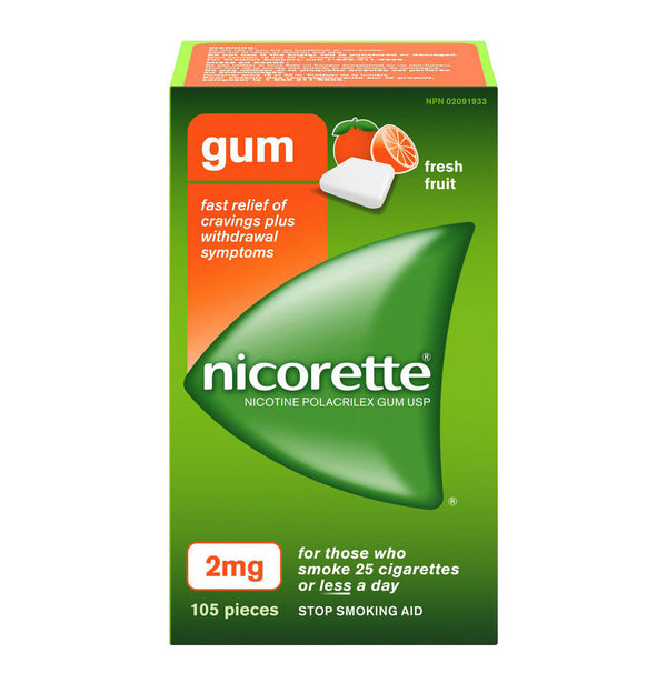 Nicorette Chewing Gum 2mg Fresh Fruit (105)