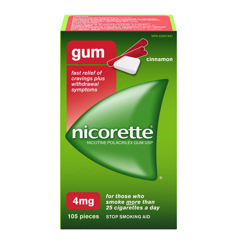 Nicorette Chewing Gum 4mg Cinnamon (105)