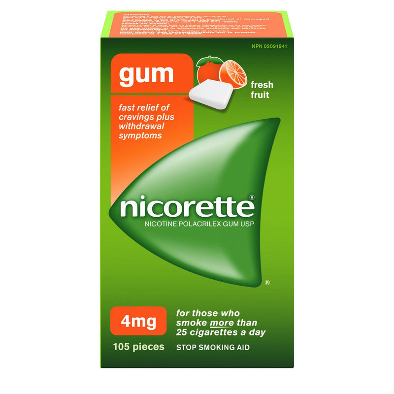 Nicorette Chewing Gum 4mg Fresh Fruit (105)
