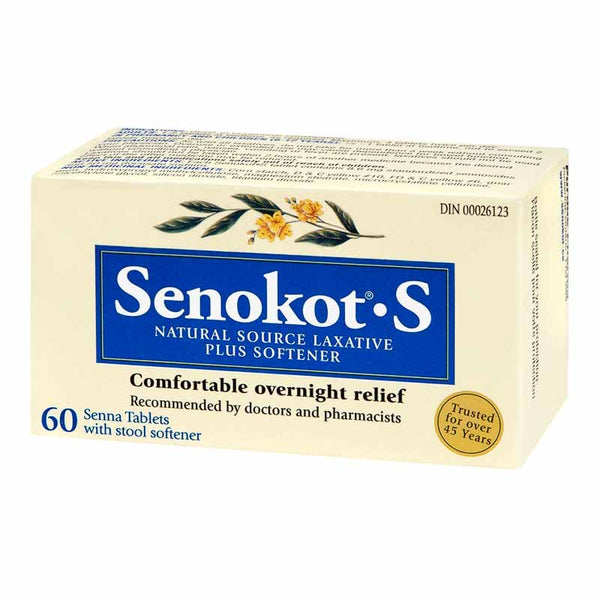 Senokot Natural Source Laxative Plus Stool Softener Seena Tablets