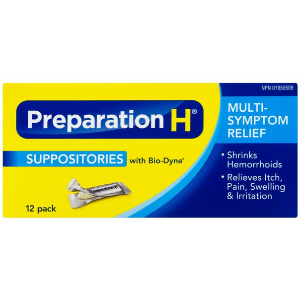 Preparation H Suppositories with Biodyne 12 pack